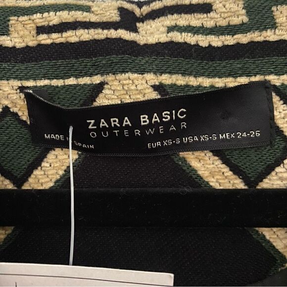 Zara Basic Tribal Print Longline Wrap Tie Coat Jacket Womens Size XS/S - Picture 8 of 8